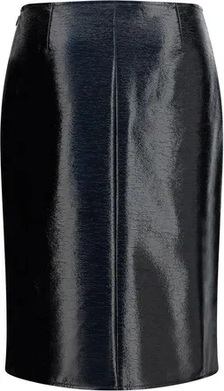 Courr&egrave;ges Womens Bordeaux Cotton Midi Skirt