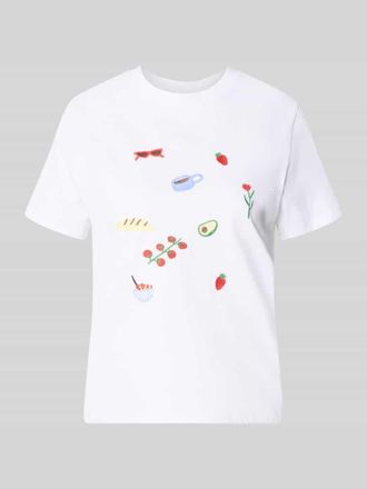 Pieces Regular Fit T-Shirt aus reiner Baumwolle Modell GAK in Weiss, Gr&ouml;&szlig;e XL