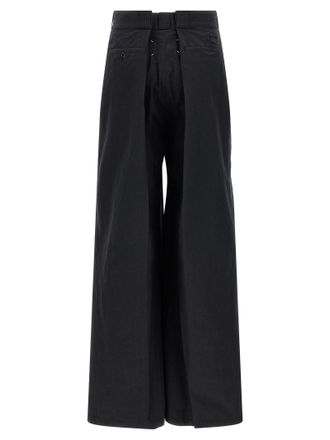 Maison Margiela Womens Black Cotton Casual Pants