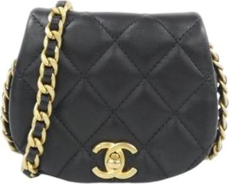 Chanel Pre-owned Mini Schoudertas - Dames - Vintage Mini Tas - Zwart - ONE Size - Leer - Vintage