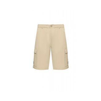 Karl Lagerfeld Korte Broeken, Heren, Beige, M, Logo-plaque Shorts