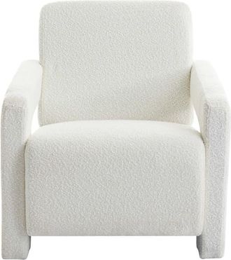 VENTE-UNIQUE.COM Sill&oacute;n cl&aacute;sico poli&eacute;ster blanco