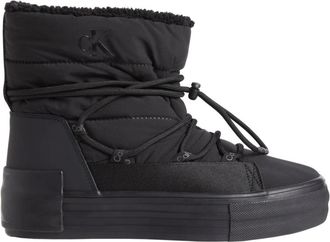 Calvin Klein Jeans Bold Vulc Flatf Snow Boot - Zwarte Enkellaarzen voor Dames - Dames - Winterlaarzen - Zwart - 36 EU - Polyester - Schoenen