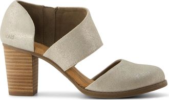 Toms Milan Champagne Metallic Suede Closed Toe Heel