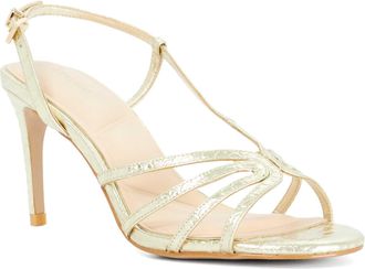 Dune London Womens Ladies Morning - High Heel Strappy Sandals - Gold Leather - Size UK 3