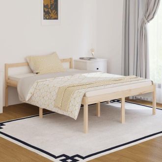 vidaXL Struttura letto in legno di pino design semplice 135x190cm vari colori colore : Marrone Chiaro