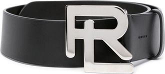 Ralph Lauren Collection logo-lettering leather belt - women - Calf Leather - L - Black