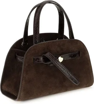 Tory Burch Suede Top Handle Bag - Brown