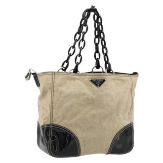 Prada Pre-owned Tote Bags, female, Beige, Size: ONE SIZE Pre-owned Vintage Tote Bag
