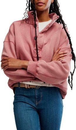 Free People Timeless Cotton Blend Pullover in Salsa at Nordstrom, Size X-Small