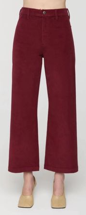 Pistola Denim Penny Crop High Rise Wide Leg Pants In Deep Crimson