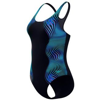 Speedo Print Medalist One Piece Badeanzug f&uuml;r Damen | blau