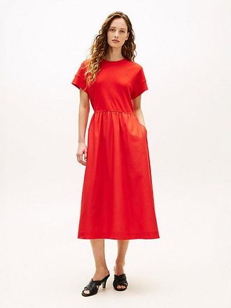 Tommy Hilfiger Contrast Fit And Flare Midi Dress