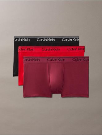 Calvin Klein Mens Microfiber Stretch 3-Pack Low Rise Trunk - Multi - XL
