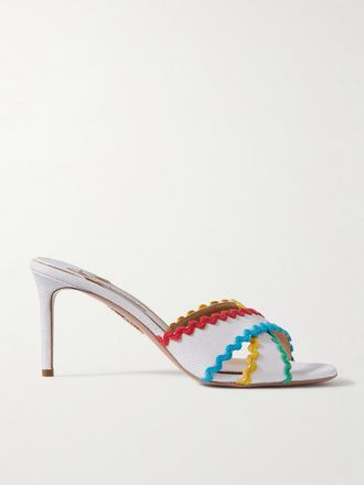 Aquazzura Sandali In Rafia Ric Rac 75 - Bianco