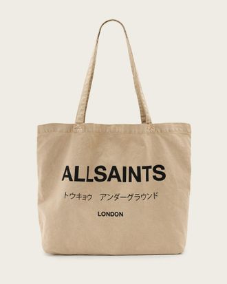 AllSaints Mens Main: 50% Cotton, 50% Cotton (Organically Grown) Underground Acid Wash Logo Tote Bag, Size: One Size