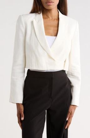 TWP Hunter Linen Crop Blazer in Ivoire at Nordstrom Rack, Size Xx-Small