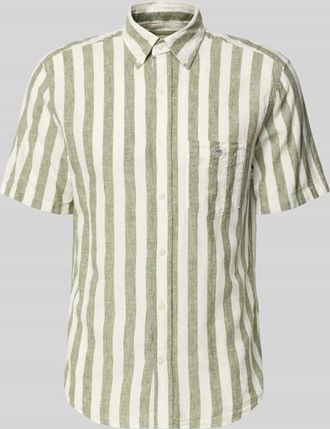 GANT Regular Fit Freizeithemd aus Leinen-Baumwoll-Mix in Oliv, Gr&ouml;&szlig;e XXXL