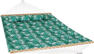 Sunnydaze 2-Person Fabric Spreader Bar Hammock And Pillow