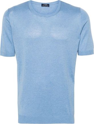 Barba fine-knit silk T-shirt - men - Silk - 56 - Blue