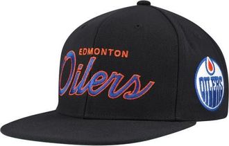 Mitchell & Ness Mens Mitchell & Ness Black Edmonton Oilers Core Team Script 2.0 Snapback Hat at Nordstrom