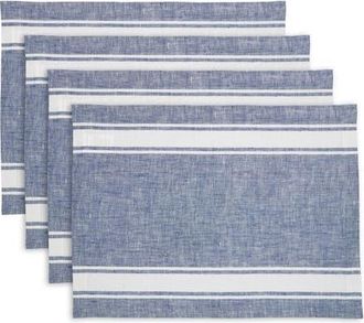 Solino Home Linen Placemats - Country Stripe in Blue at Nordstrom, Size Medium