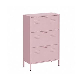 Mobili Rebecca Zapatero 3 puertas en acero rosa 125x80x26