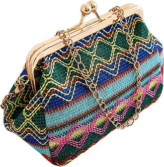 Generic Fashion Hasp Ladies Weave Handbags Summer Beach Female Rattan Small Purse Extra Large Shoulder Bag (B, One Size)