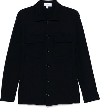 Lardini Blue Cardigan With Pockets And Bottons