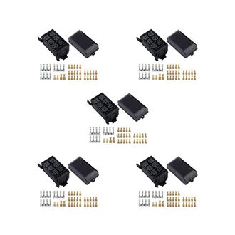 OEM Caja De Rel&eacute;s Con 5 Fusibles, 5 Portafusibles, 6 Soportes Para Bloques De Rel&eacute;s, Bloque De Fusibles De 12 V, Caja De Fusibles Para Autom&oacute;vil