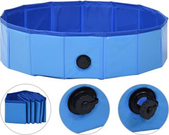 vidaXL Piscina Para Perros Plegable Pvc Azul 80x20 Cm Vidaxl