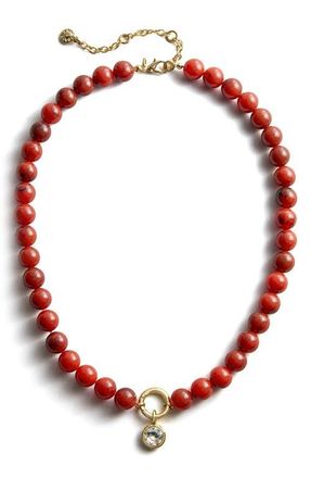 BaubleBar Janette Beaded Pendant Necklace in Red at Nordstrom