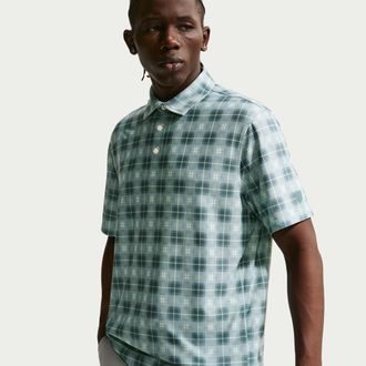 Nike Mens Tailored Performance Tartan Dri-FIT Golf Polo in Green | II0788-394