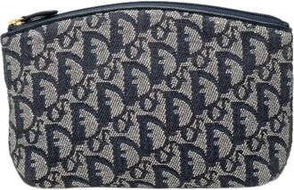 Dior Pre-owned Clutches, female, Blue, Size: ONE SIZE Pre-owned Canvas Clutch