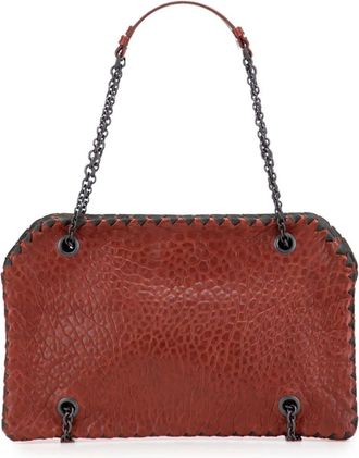 Bottega Veneta Borsa a spalla Duo in pelle in rilievo con impunture 2012-2025 - Rosso