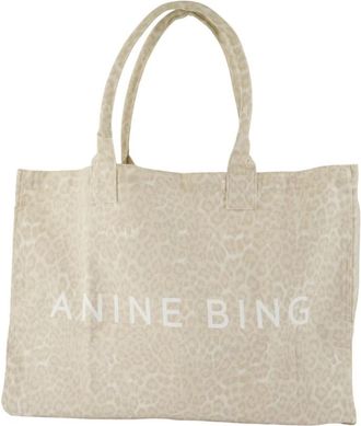 Anine Bing Leo Shopper Bag - Dames - Shoppers - Beige - ONE Size - Katoen - Tassen
