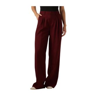 Notre-V Bordeaux Rode Elegante Pantalon - Dames - Broeken - Rood - Maat: S Poliester