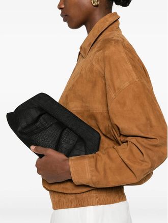 Themoir&egrave; Crocodile-effect Bios Clutch Bag