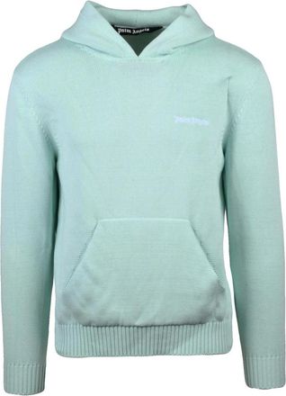 Palm Angels Hoodies & sweatvesten, Heren, Groen, S, Katoen, Gebreide hoodie