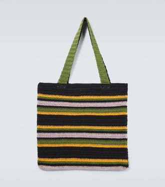 Bode Borsa Harbor Stripe in crochet di cotone
