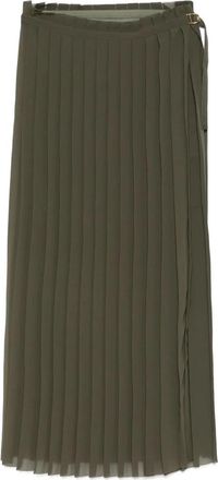 Ami Geplooide Rok - Dames - Midirokken - Groen - L - Polyester - Rokken