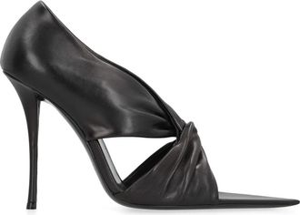 Saint Laurent Giannutri Leren Pumps - Dames - Sandalen met hakken - Zwart - 38 1/2 EU - Leer - Schoenen