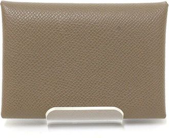 Herm&egrave;s Etoupe Gray Epsom Leather Coin Purse/Coin Case (Pre-Owned)