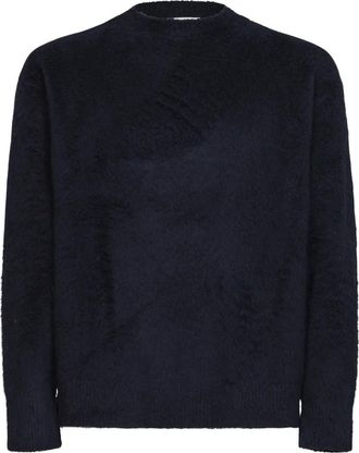 Roberto Collina Truien & Vesten, Heren, Blauw, L, Girocollo ML Brushed Com Fit