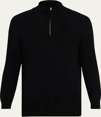 Ermenegildo Zegna Mens Cashmere Knit Quarter-Zip Sweater