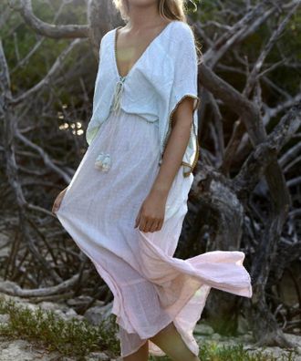 Ranee&rsquo;s Ombre Mermaid Kaftan In White