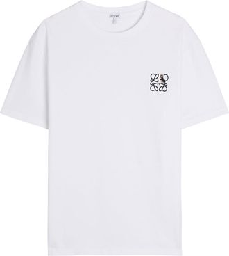Loewe Anagram-embroidered Cotton T-shirt - White - XL