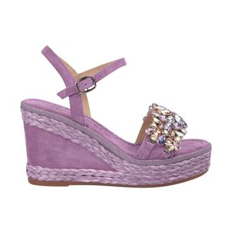 Alma En Pena Wedges, female, Purple, 4 UK, Wedge strap jewel details