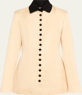 Rosie Assoulin Row Row Row Your Buttons Jacquard Jacket