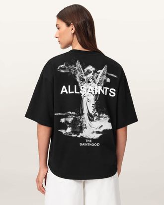AllSaints Cotton Guardian Amelie Oversized T-Shirt, Size: S